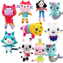 Gabby Dollhouse Plush Toy Mercat Cartoon Stuffed Animal Doll Smiling Cat Catrat Hug Gaby Girl Plushie Mermaid Birthday Gift
