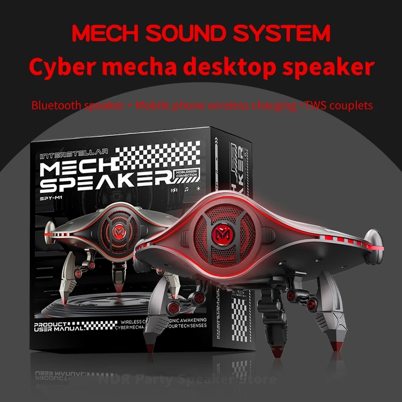 

E-sports Room Bedroom Desktop Cyber Mecha Decorative Ornaments RGB Atmosphere Lights Multifunctional Wireless Bluetooth Speakers