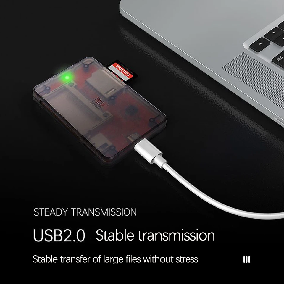 FB-680s قارئ بطاقات متعدد الوظائف USB2.0 Type-C واجهة نقل البيانات CF SD TF بطاقة لأنظمة Windows Mac OC Linux