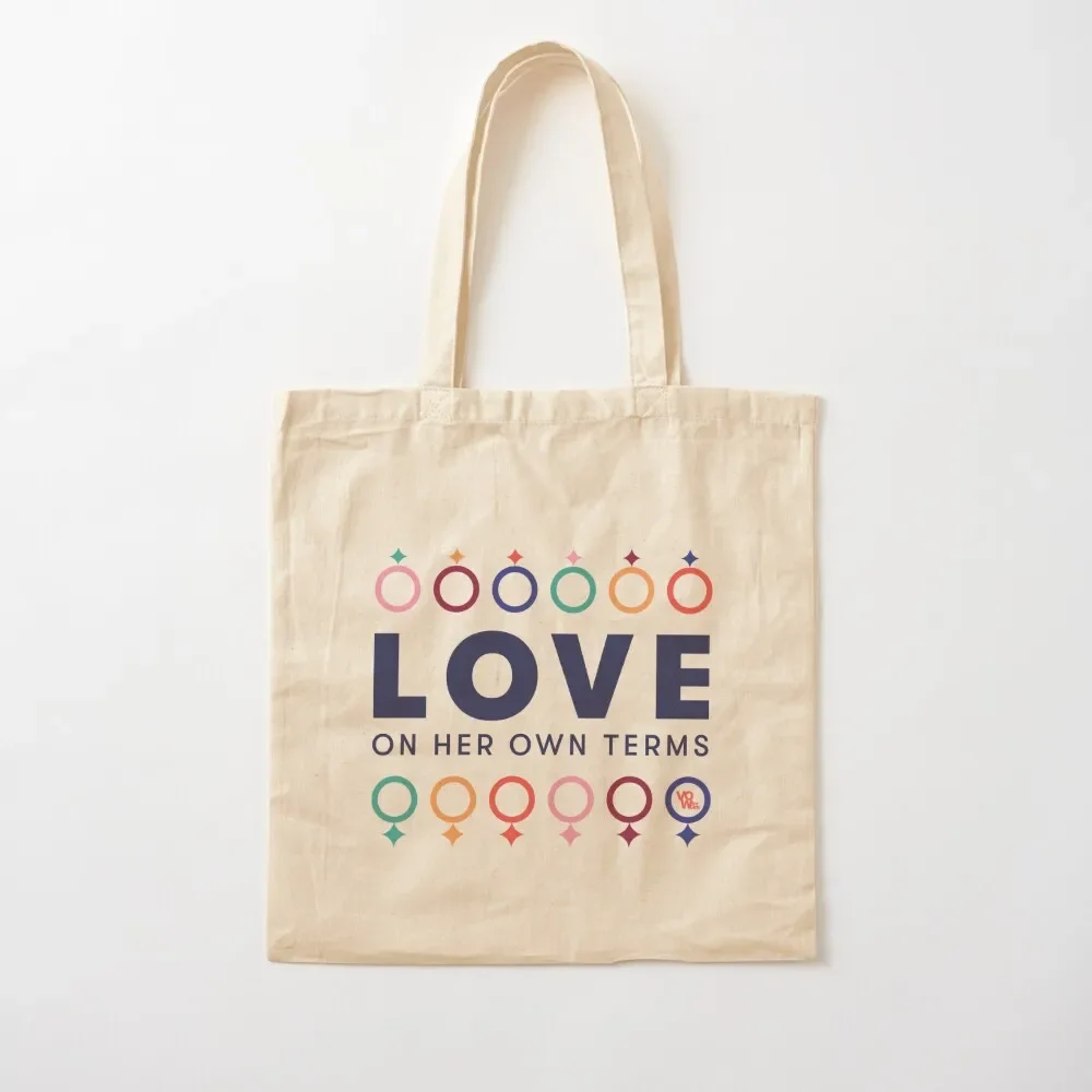 

Love on Her Own Terms (Multicolor w/ White) Tote Bag Handbags canvas shopping bag Lady bag women