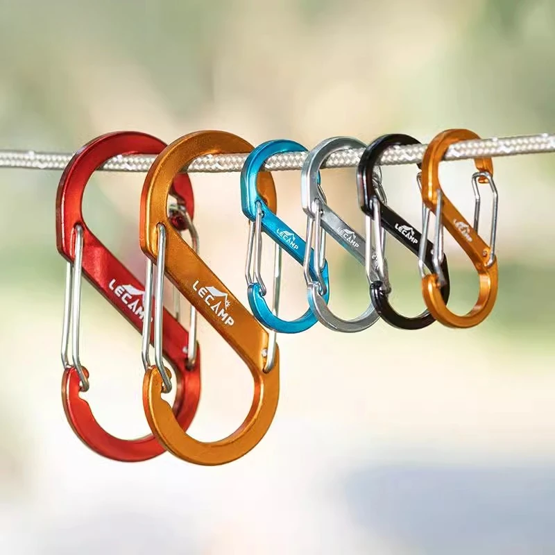 

Multi-Color Aluminum S-Hook Carabiner, 8-Shape Clip for Water Bottle Backpack Keychain, 3/4/5pcs Multi-Purpose Connector
