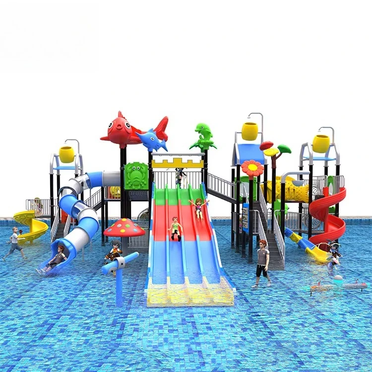 Commercial Aqua Park Water Play Equipment Outdoor Fiberglass Slide Kids Playground Outdoor Pool Water Slide