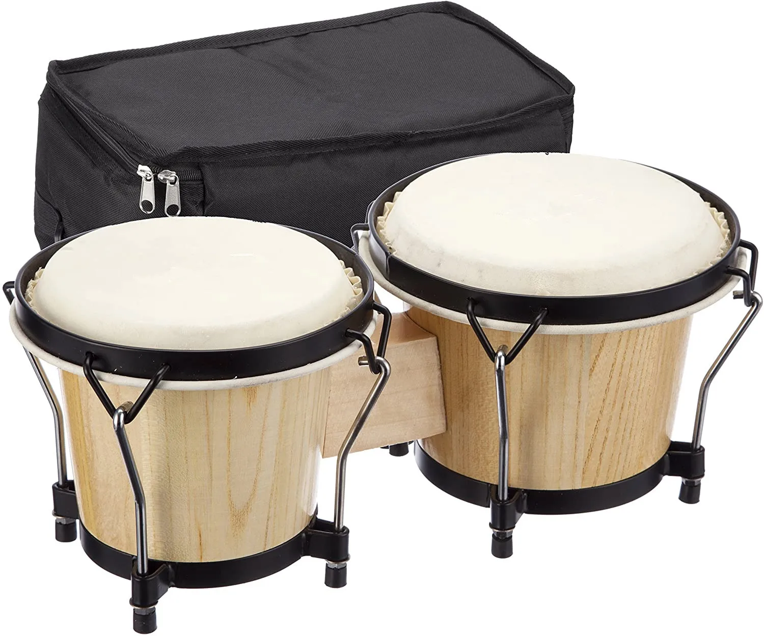 

Hooqu Wholesale Solid Wood Sheepskin Bongo Drum Hand Drum Set Handpan Drum Professional Music Instrument