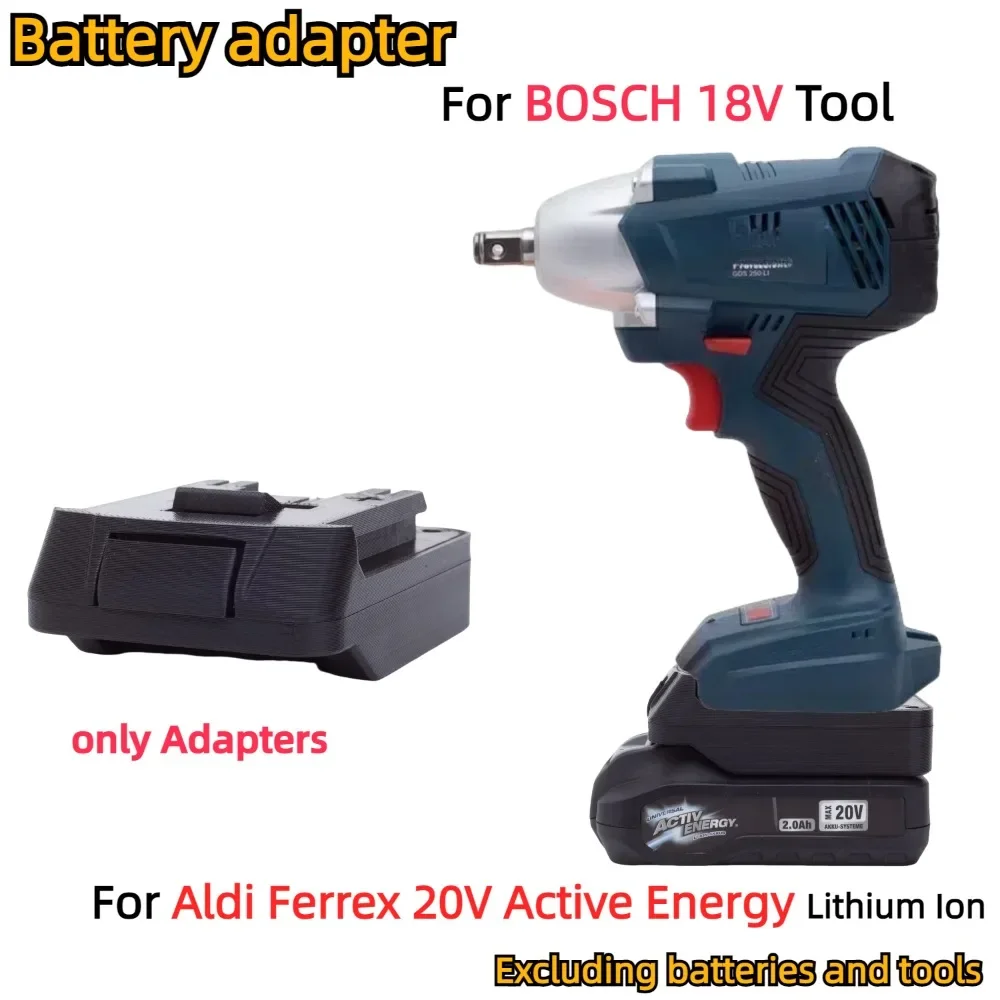 Adaptador Conversor de Bateria para Bateria de Lítio de Energia Ativa Aldi Ferrex 20v para Ferramentas de Perfuração sem Fio Bosch 18v Apenas Adaptador