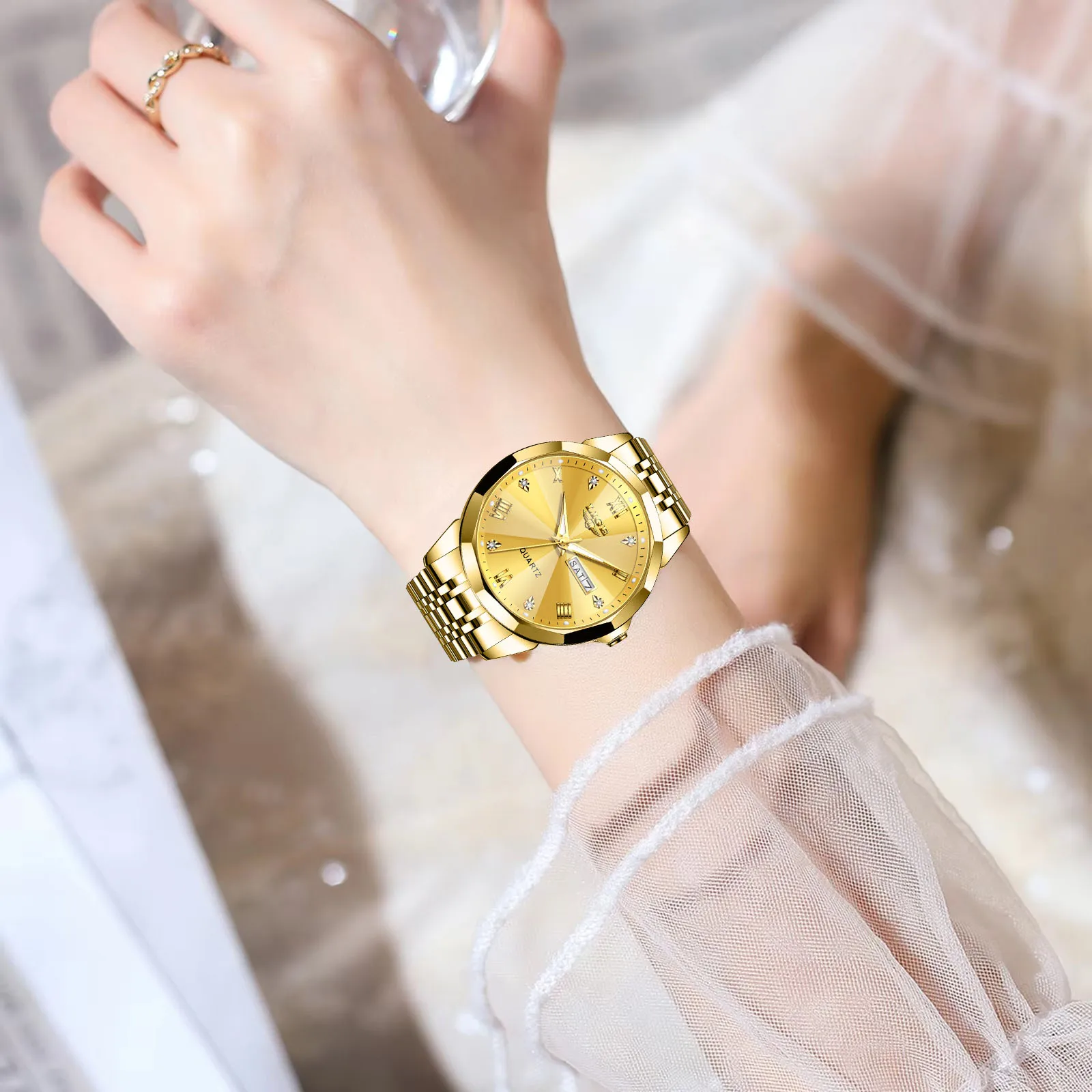LIGE Fashion Women Watch Top Brand Luxury Creative Gold Steel Quartz Watches For Women Waterproof Sport Women's Bracelet Watch