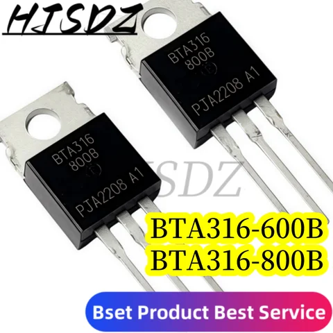 20 unids/lote Triacs serie BTA316 (BTA316-800B, BTA316-600B) TO-220-Stock disponible al por Mayor