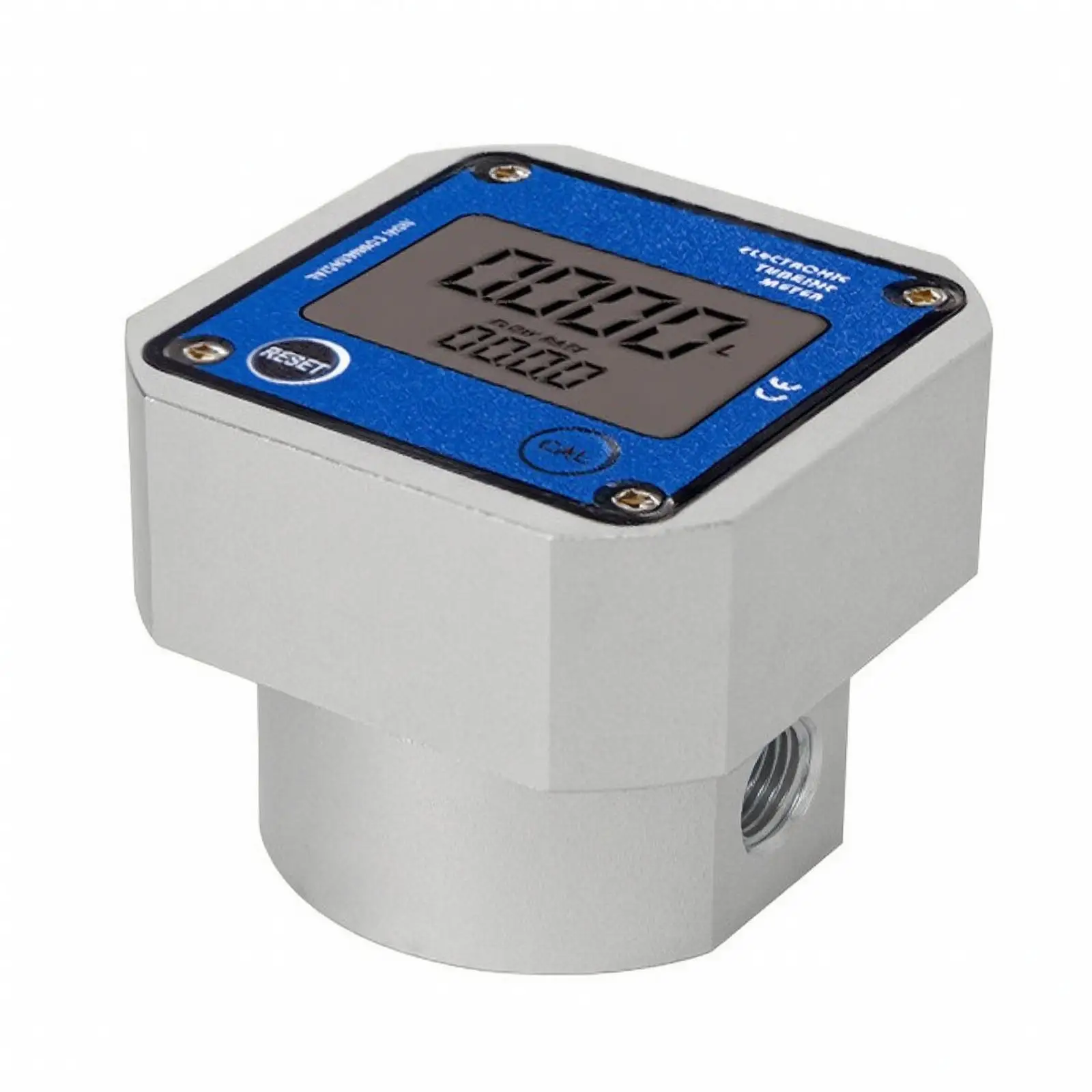 Elliptical Gear Flow Meter for Liquids with Calibration Button Aluminum Alloy for Industrial Piping