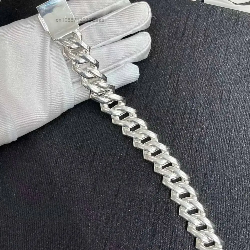 Luxury 20 Mm 925 Sterling Silver Moissanite Jewelry Moissanite Cuban Chain Bracelet Cuban Link.