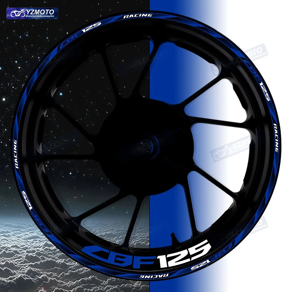 

For Honda CBF125 Motorcycle 17 Inch Front And Rear Wheel Sticker Hub Decal Racing Decorative Reflective Waterproof Rim Stickers