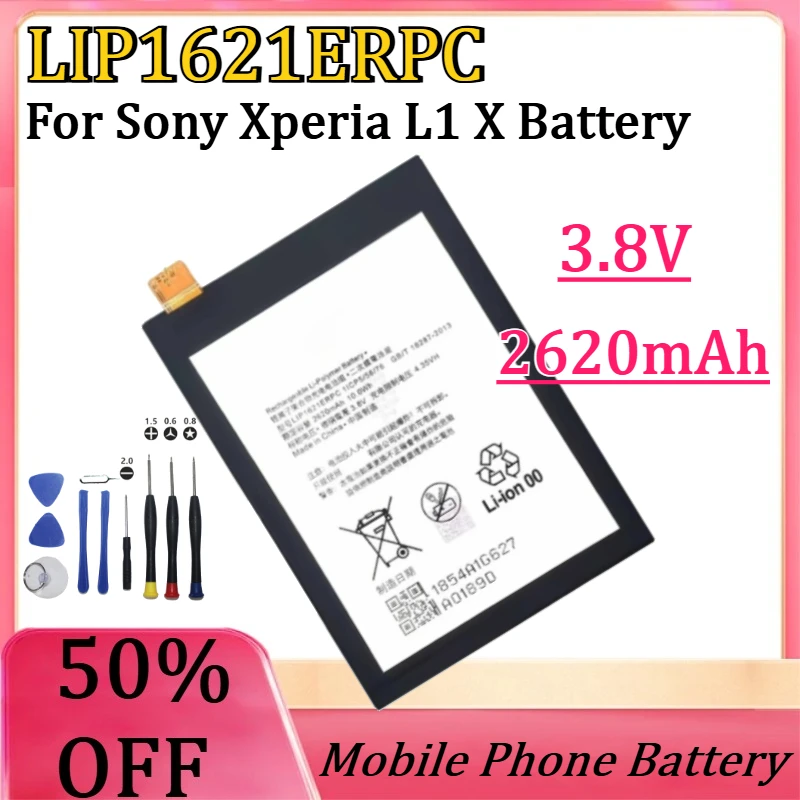 Nueva batería LIP1621ERPC de alta calidad de 2620mAh para Sony Xperia L1 X F5121 F5122 G3311 G3312 G3313, baterías 1299-8177