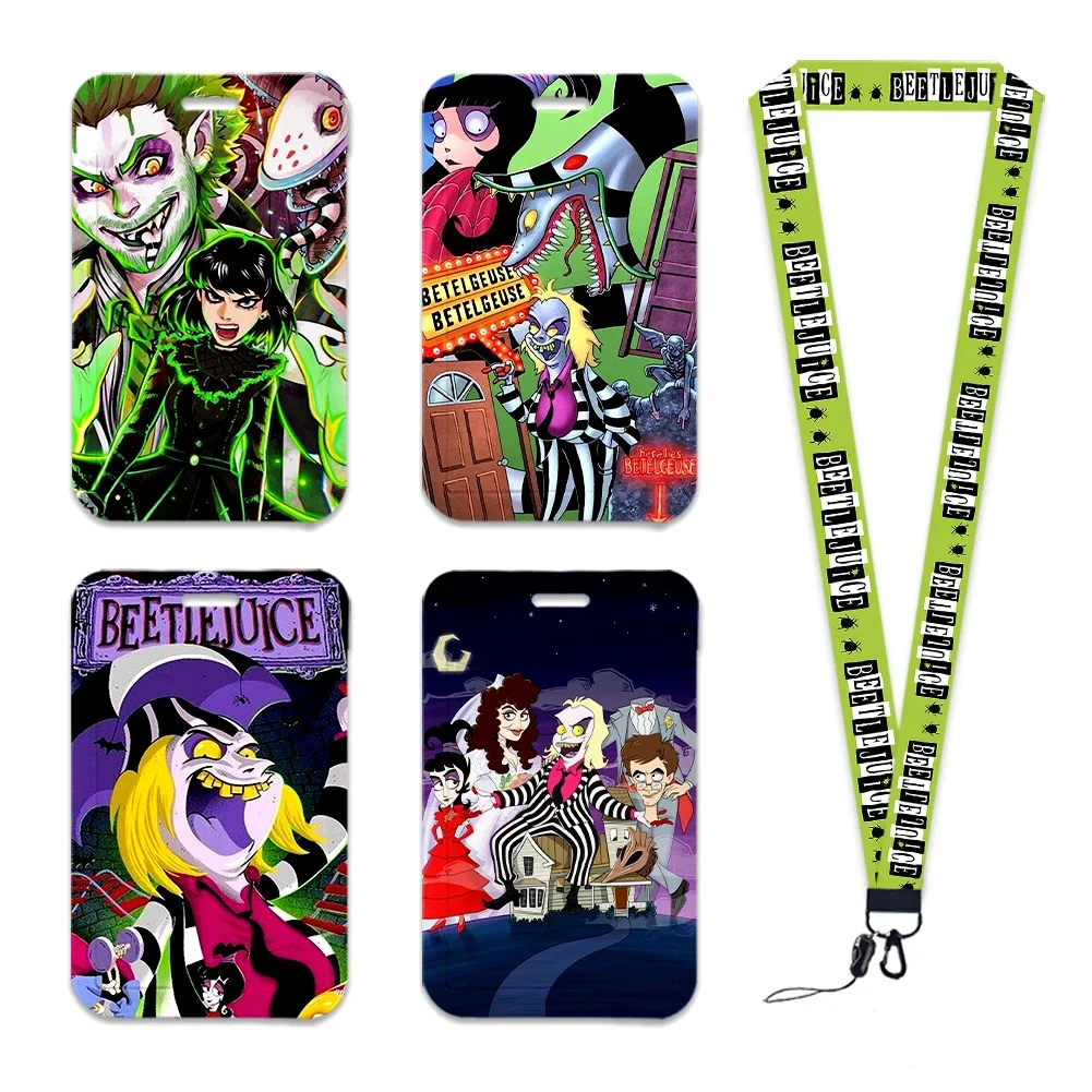 

Horror Movie Characters Halloween Lanyards Bus ID Card Badge Name Work Card Holder with Lanyards Kids Gifts Accessories