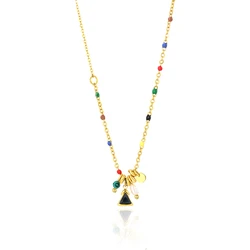 WILD & FREE Boho Stainless Steel Natural Stone Pearl Pendants Necklace For Women Chains Trend Aesthetic Y2K Jewelry