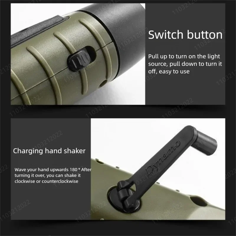 LED Flashlight Hand Crank Solar Powered Rechargeable Survival Gear Self Powered Charging Torch Dynamo For Outdoor Camping Gift
