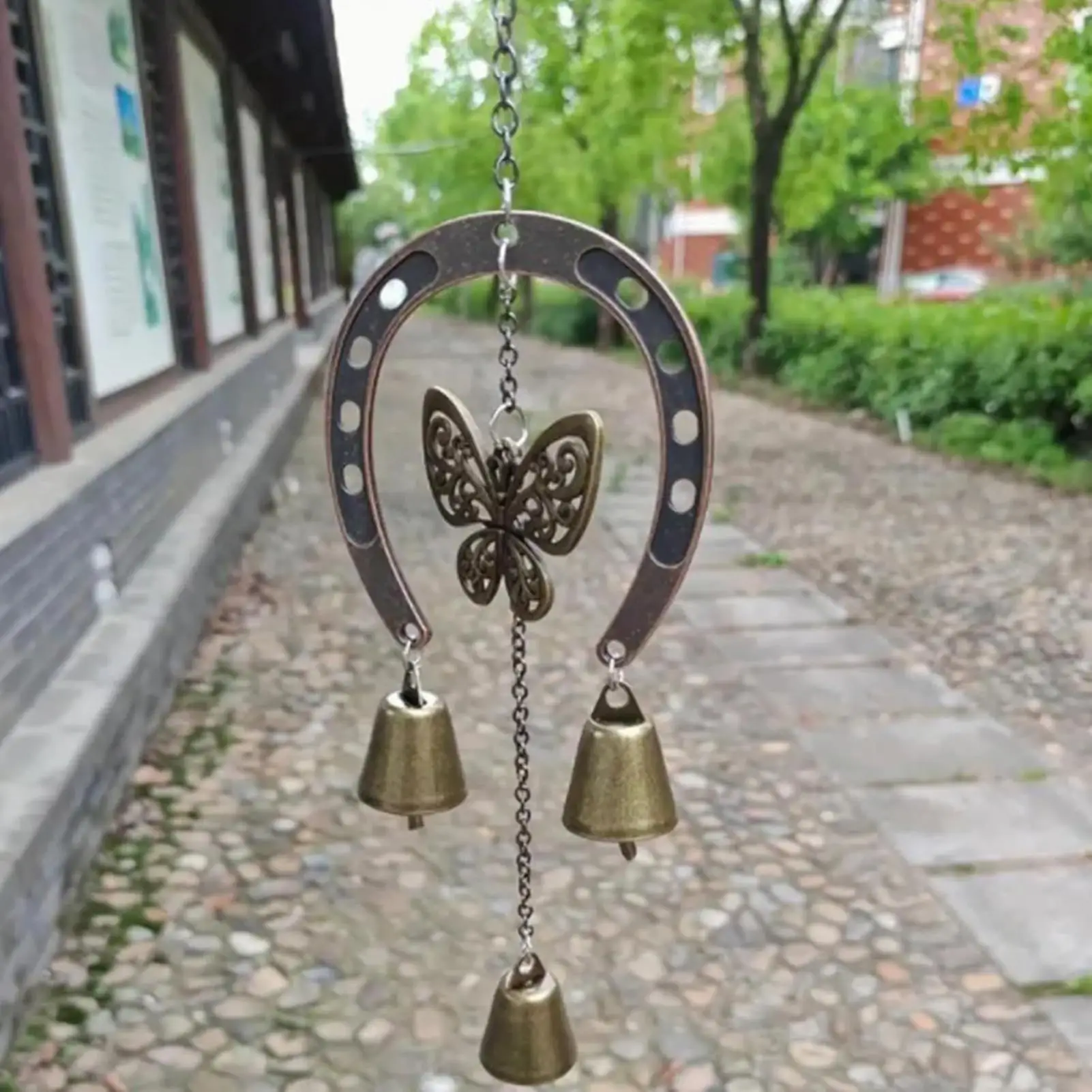 Wind Chimes for Outside Outdoor Calming Iron Spinner with Bell Butterfly Horse Garden Decor for Women Mom Lover Men Home