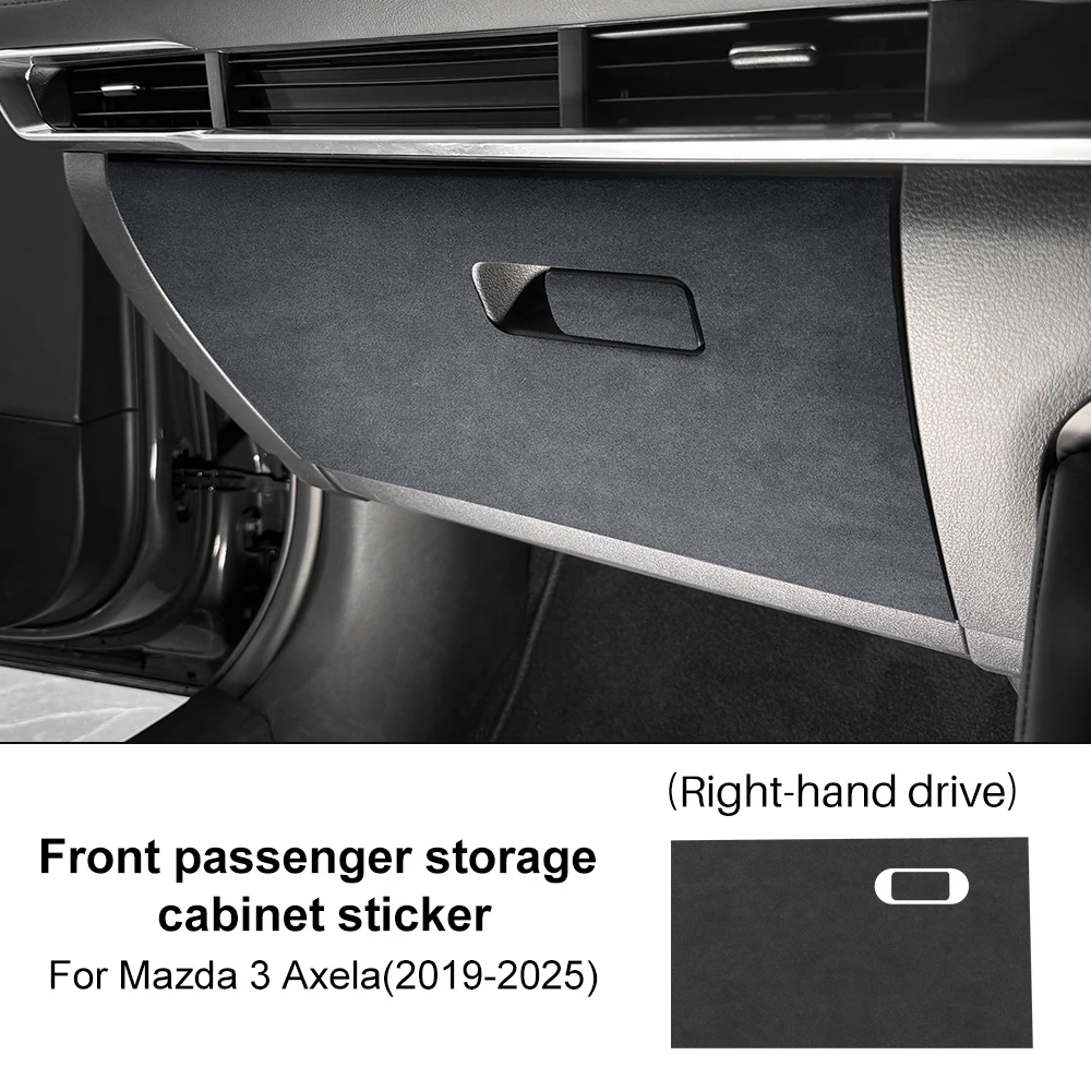 Car Copilot Box Anti-kick Sticker LHD RHD For Mazda 3 Axela BP 2019-2021 2022 2023 2024 2025 Suede Carbon Fiber Style Protect