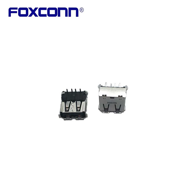 Foxconn UB11123-4R1-4F USB2.0 A Matrixes Counter Mouth Socket 90 Degree Bend Foot