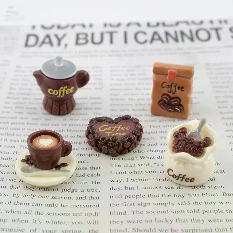 10Pcs Miniature Coffee Series Resin Micro Landscape Simulation Food Play Desk Model Play Toys Decoration Dollhouse Accessories