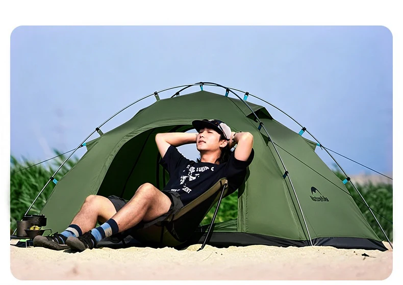 Naturehike 2026 Neues Campingzelt Großer Raum Mückenschutz Strandzelte Ultraleichtes Schnellaufbau 2-Personen Outdoor Wanderzelt – Detail 8