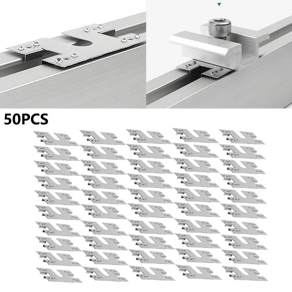 50pcs PV Grounding Conductive Sheet Gasket Solar Panel Cable Clamp PV Grounding Sheet For Roof Ground Solar Panels Accessories N