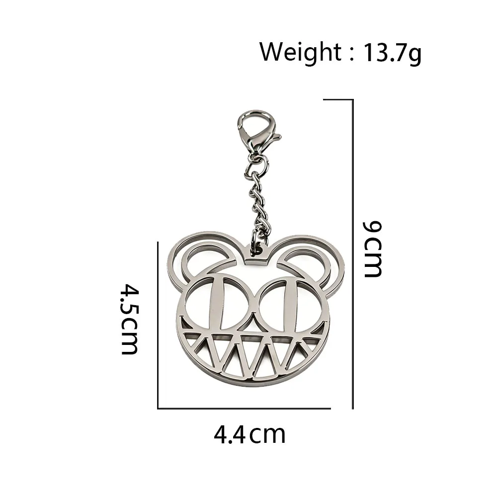 Band-Musik-Schlüsselanhänger-Set, modifizierter Bären-Smile-Face-Metallanhänger, Schlüsselring, Kreuz, Geschenk für Musikfans, Schmuck – Detail 23