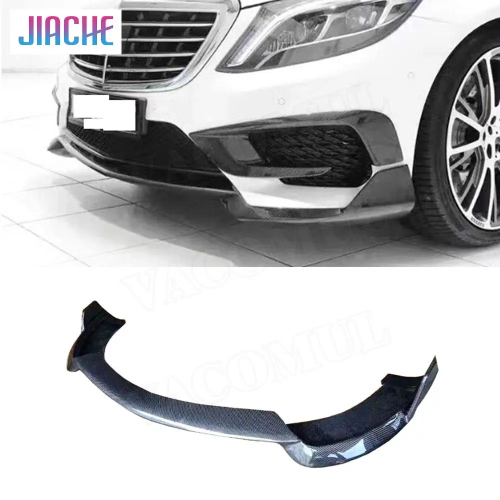 Carbon Fiber Front Lip Spoiler For Mercedes Benz S Class W222 S350 S400 S500 S63 S65 2014-2017 Bumper Chin Guard Car Styling