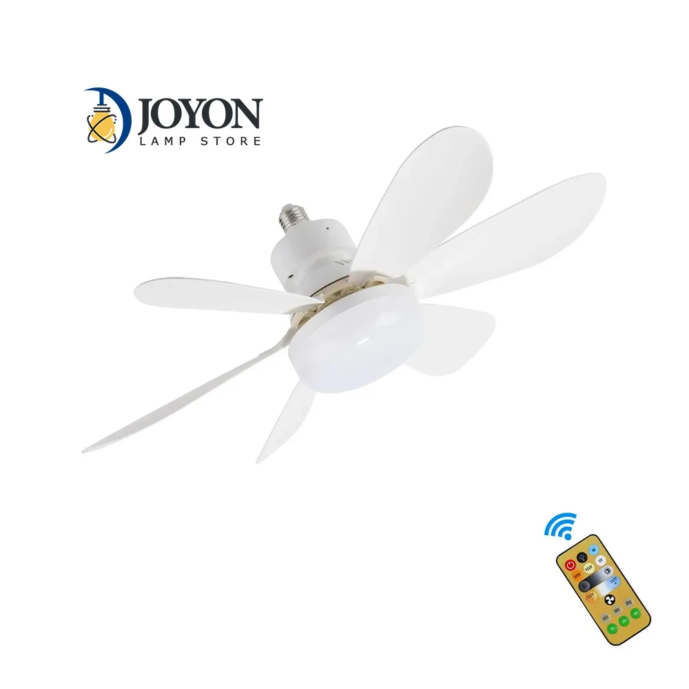 

Ceiling Fans with Lights 40W Small with Remote Control Timing LED Ceiling Light Fan Lamp E27 Socket Fan for Bedroom Living Room