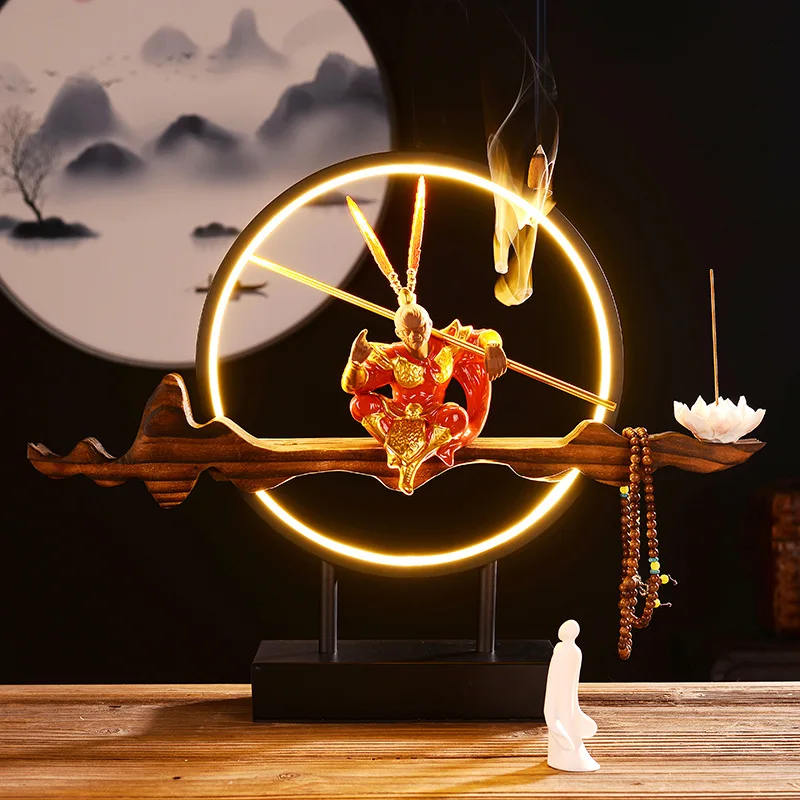 

Декоративные фигурки Будды Короля обезьян из фиолетовой глины, чайный питомец, украшение для дома, эстетика дзен, вдохновленная китайской мифологией