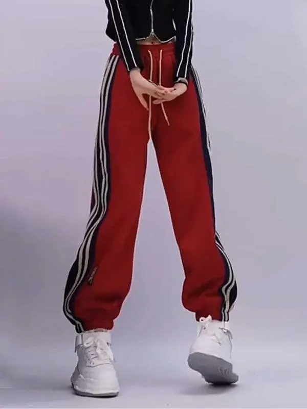 pantalon-de-sport-ample-taille-haute-pour-femme-nouvelle-collection-printemps-automne-2025-avec-bande-laterale-ensemble-deux-pieces-rouge-color-block