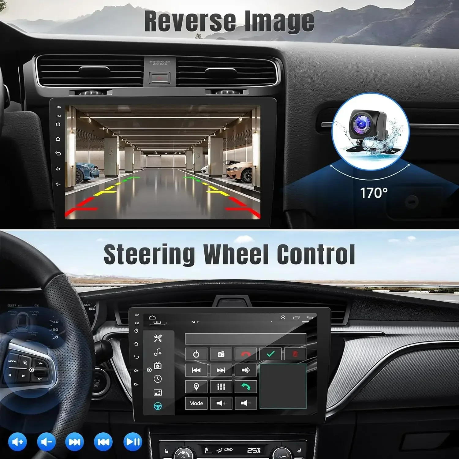 สำหรับรถจี๊ป ดอดจ์ แกรนด์ คาราวาน ระบบนำทางในรถยนต์ระบบแอนดรอยด์ 13 ขนาด 9 นิ้ว แบบยูนิเวอร์แซล พร้อมระบบ CarPlay + Android Auto ในตัว / 2+32G
