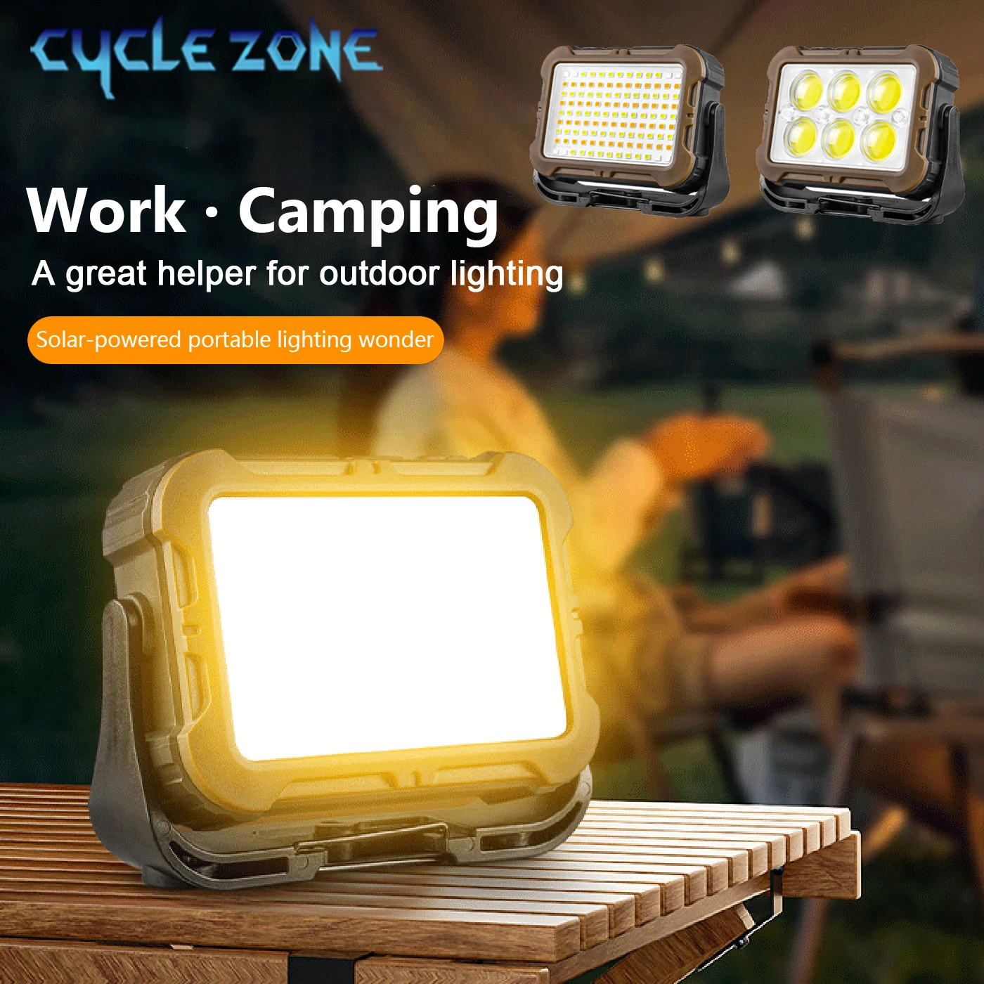 Luces de trabajo magnéticas COB portátiles, lámpara Solar recargable para reparación de automóviles, luz de advertencia roja, linterna para tienda de campaña al aire libre con gancho