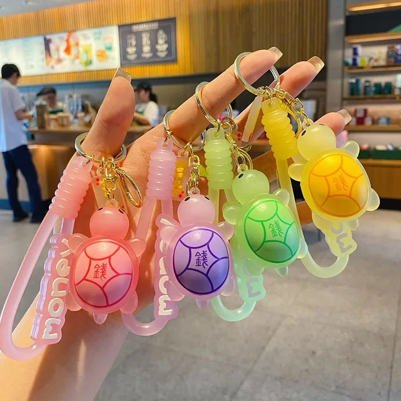 MINISO Cartoon Kleine Schildpad Sleutelhanger Kleurrijke Kleine Schildpad Pop Paar Tas Auto Hangende Decoratie Sleutelhanger Kindercadeau