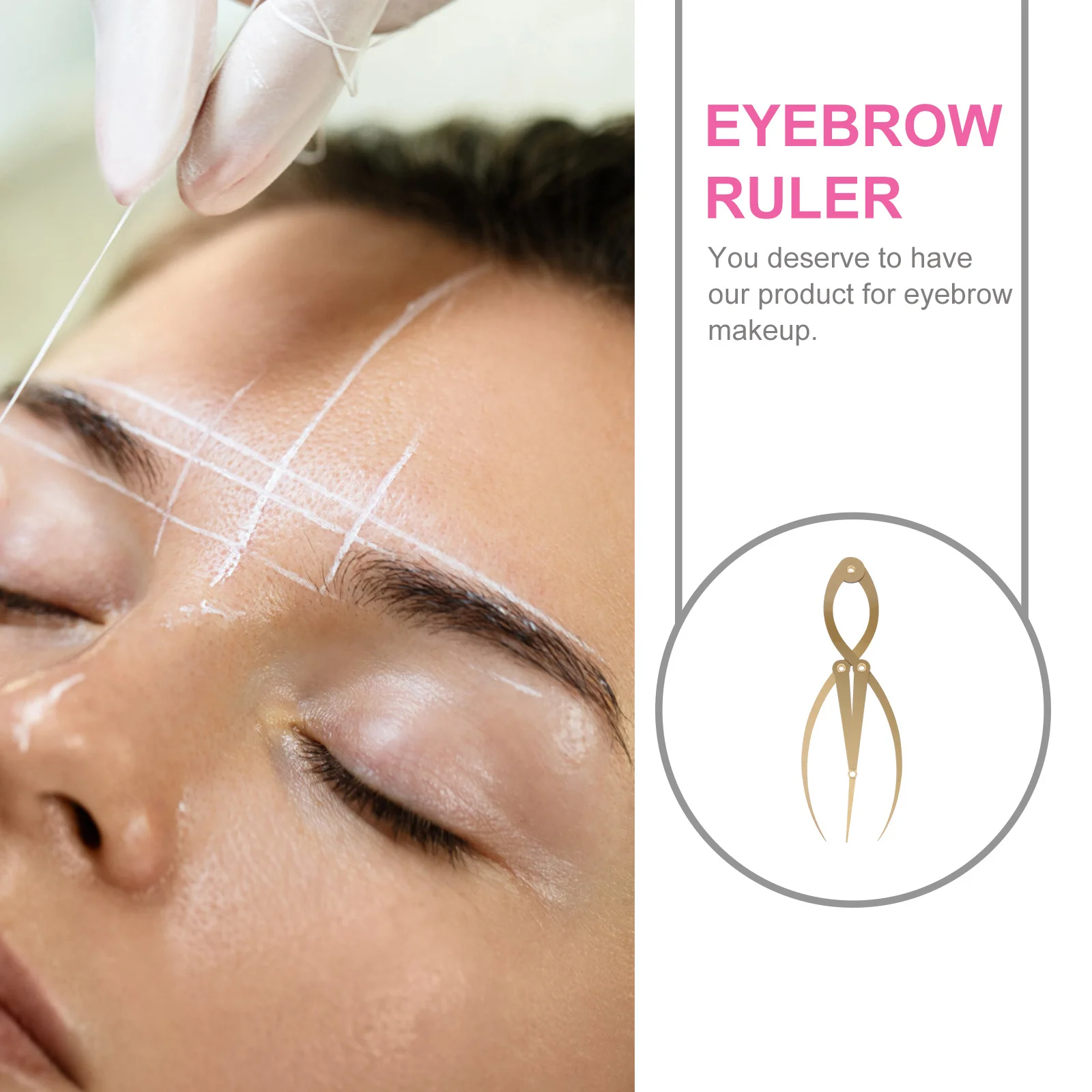 

1Pcs Eyebrow Ruler Alloy Adjustable Professional Eyebrow Measuring Ruler Microblading Tattoo Makeup Tool Mapping Positioning