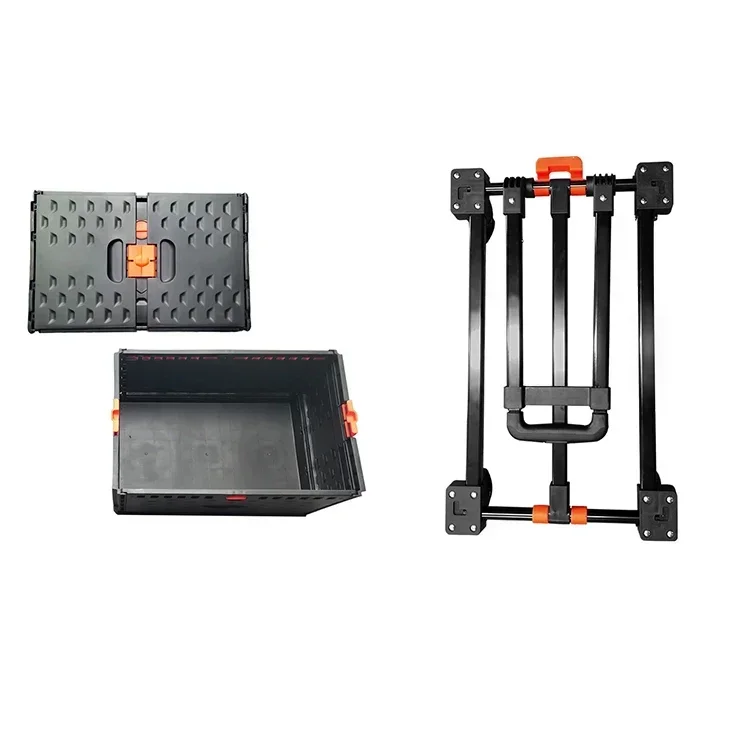 Wholesale Supermarket High-capacity Portable Folding Shopping Trolley Foldable  With Comfortable Handle