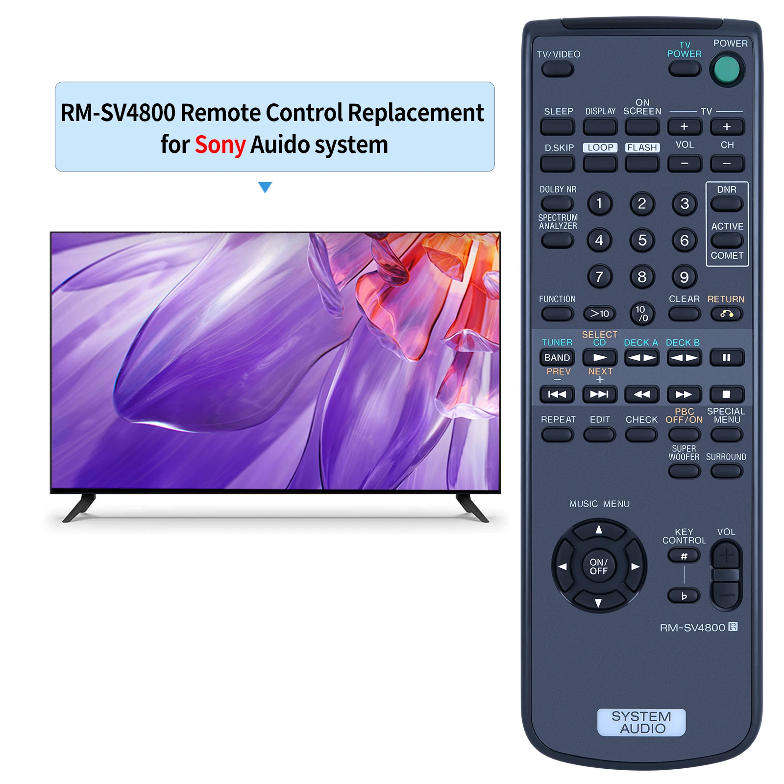 New RM-SV4800 Remote Control For Sony LBT-V4800R Compact HI-FI Stereo System