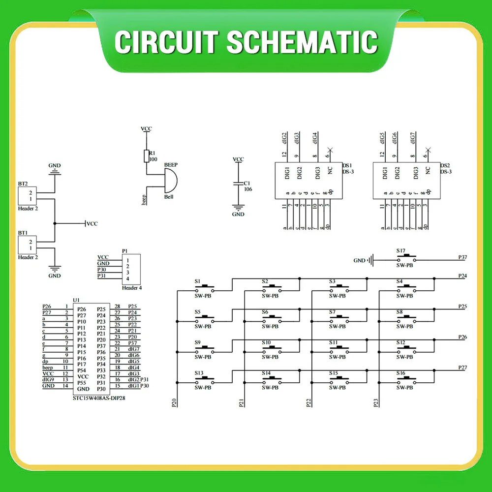 Kit de producción electrónica de calculadora DIY, pantalla de tubo Digital LED con carcasa, Kit de práctica de soldadura de microordenador de un solo Chip