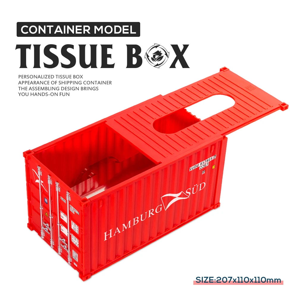 Creative Shipping Container Model Toys Home Desktop Decoration Tissue Box Office Supplies  Storage Pencil Holder LOGO Customized