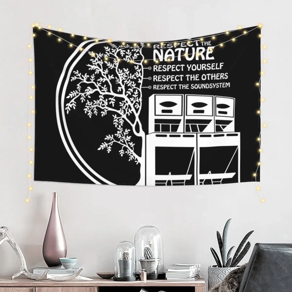 23AN091 - Tekno 23 respect the nature Tapestry Wall Hanging Wall Bed Room Decoration Anime Decor Wall Art Tapestry