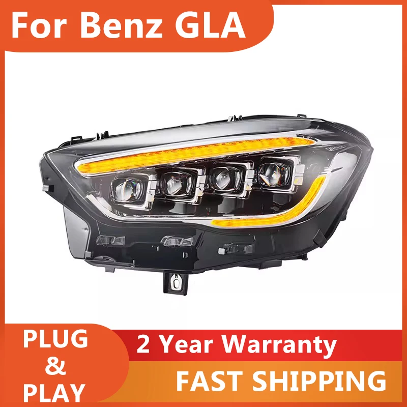 Car Accessories for Benz GLA Headlamp 2020-2022 Mercedes GLA Headlight GLA200 GLA300 DRL Turn Signal High Beam Angel Eye Project