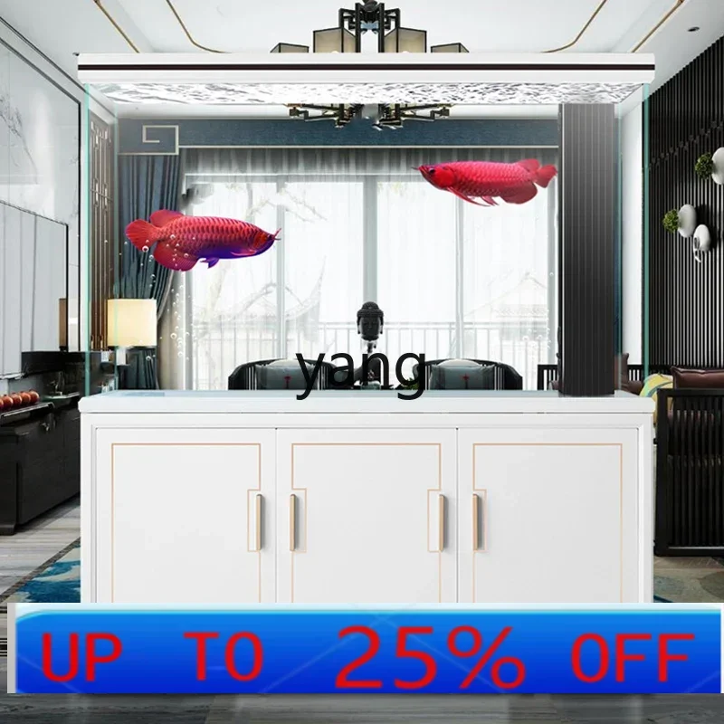 

LH high-end ultra-white glass solid wood fish tank light luxury living room large bottom filter aquarium