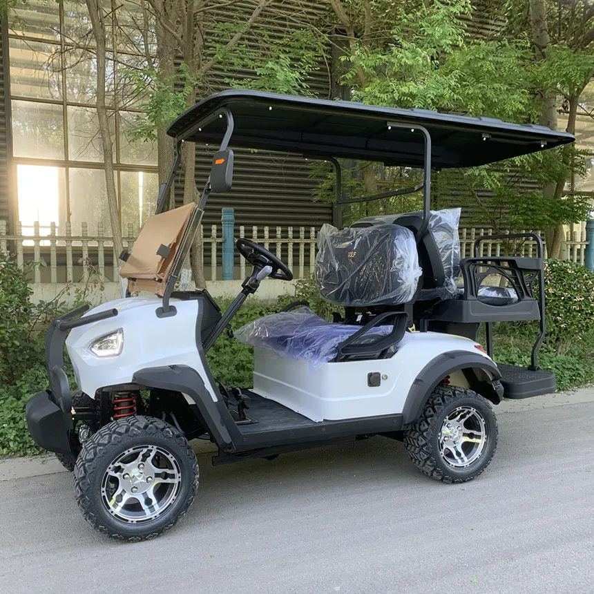 Electric Golf Car for adults With Golf bag Straps And Basket 4-wheel High Speed Electric Golf Cart Bluetooth Speakers