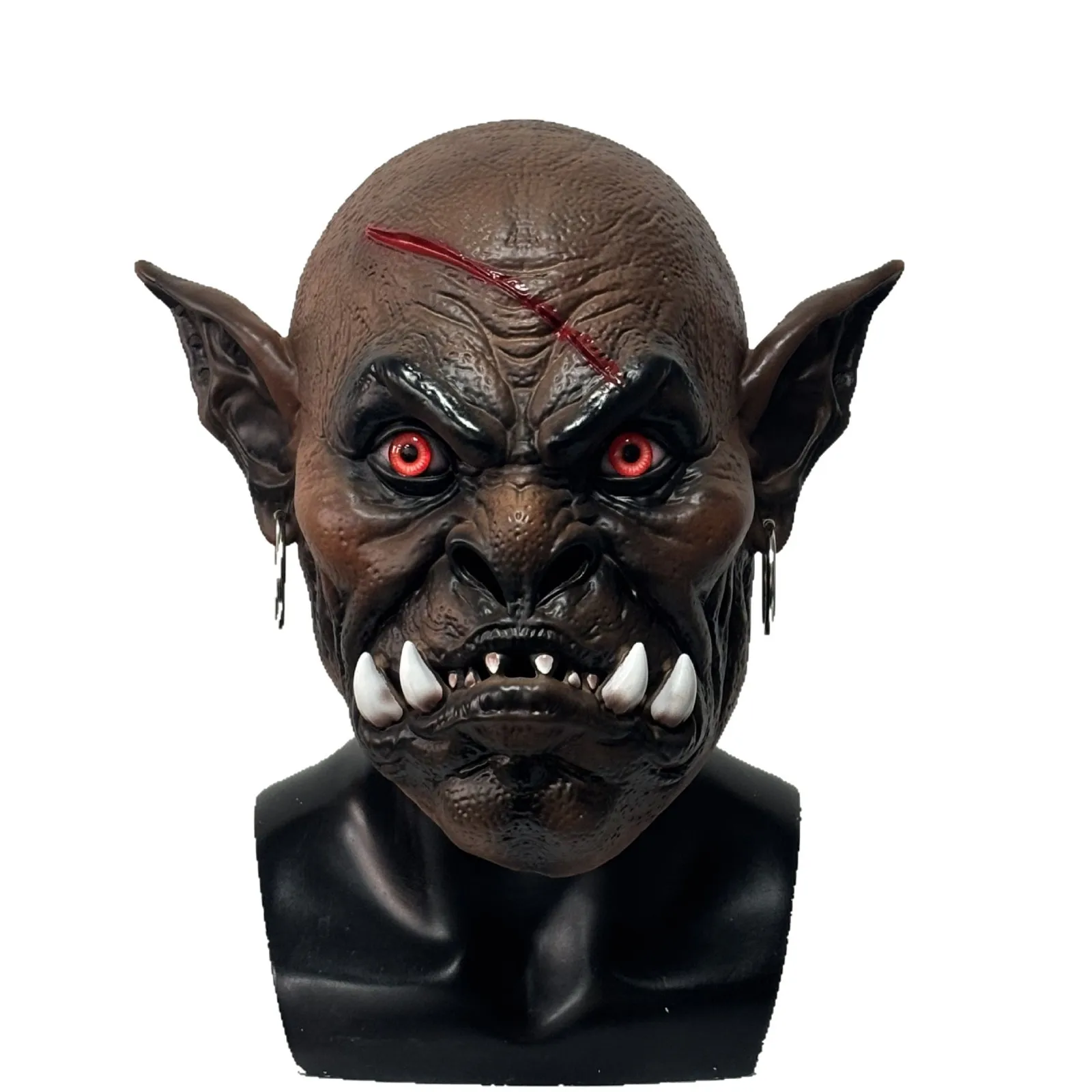 Scary Monster Creature Mask Realistic Mutant Ghoul Headwear Horror Demon Face Cover Halloween Monster Costume Prop for Adults