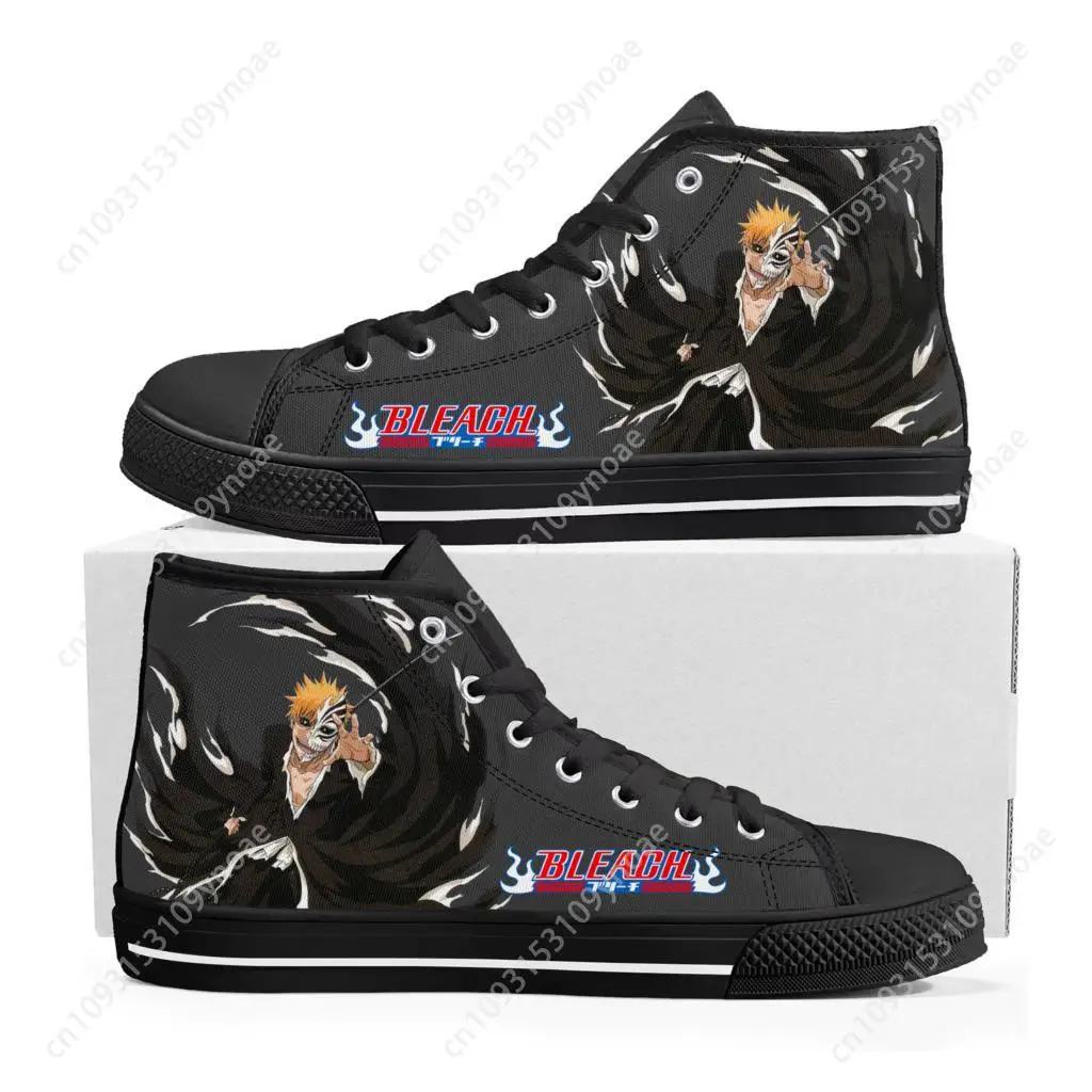 

Anime Bleach High Top Sneakers Mens Womens Teenager High Quality Canvas Sneaker Casual Couple Shoes Custom Shoe