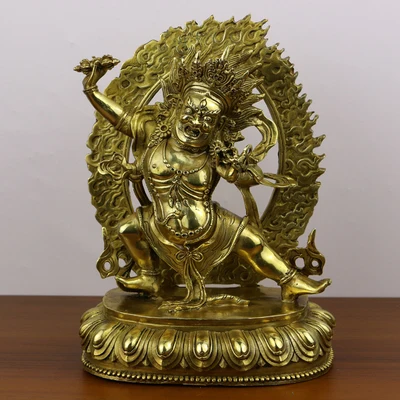 

Tibetan Tantric ethnic decorations Nepal pure copper Tantric protector statue pure copper Vajra hand