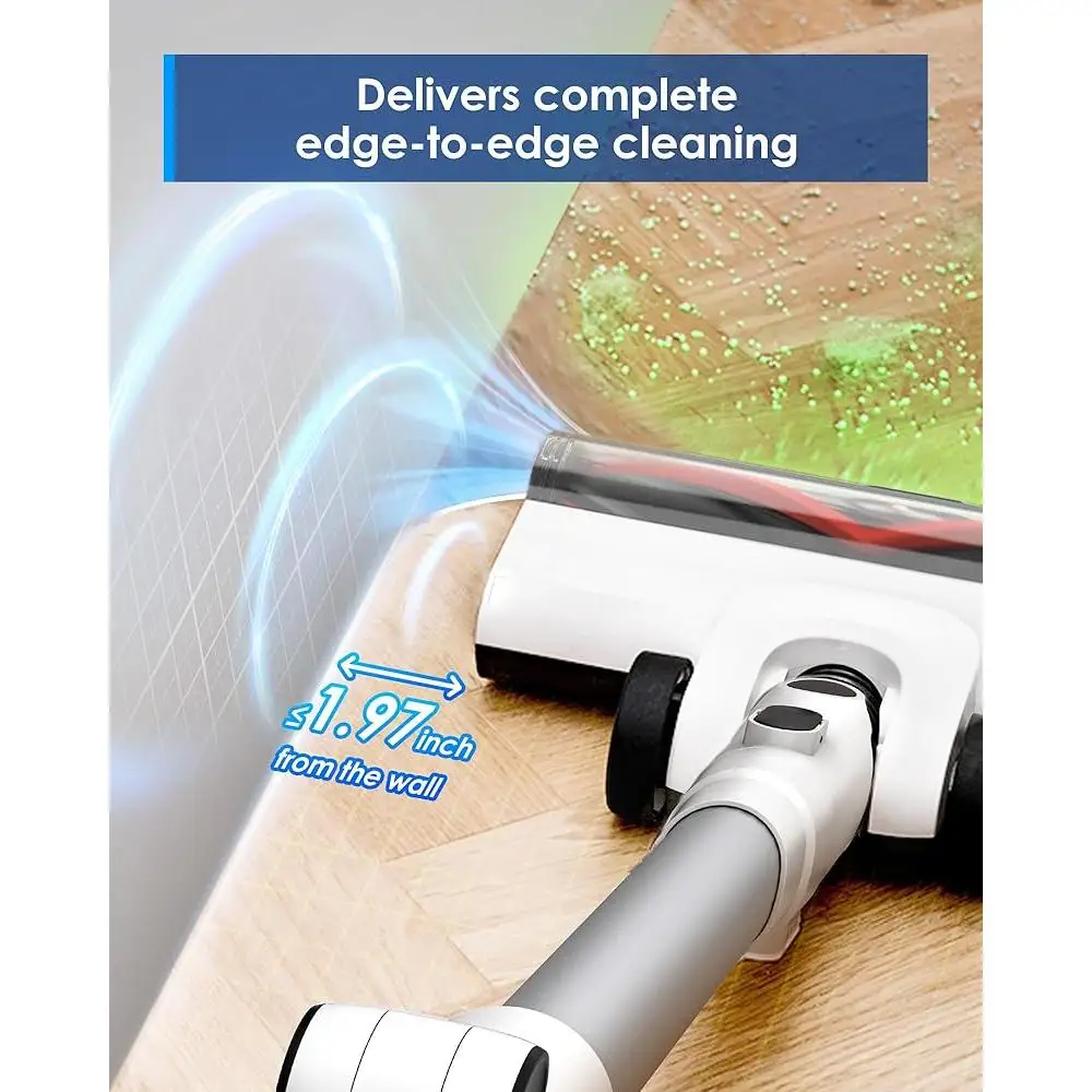 무선 스틱 진공 청소기 185W 흡입 70분 런타임 1L 쓰레기통 3DSense 파워 브러시 ZeroTangle 헤어 브러시 HEPA 필터