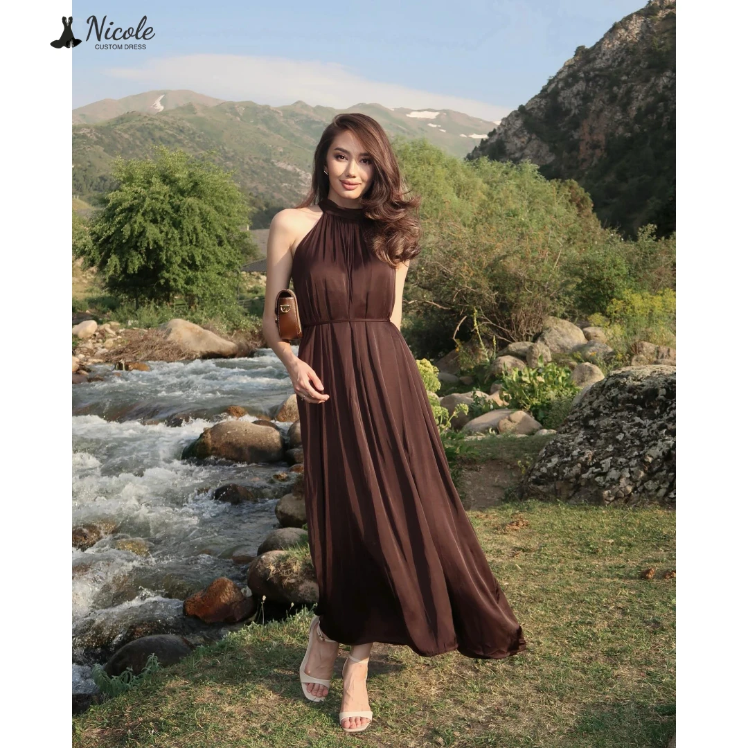 

Nicole Custom Made Evening Gown Line A Elegant Women's Dresses for Wedding Party Dress Ball Gowns Round Collar Chiffon Prom 2025