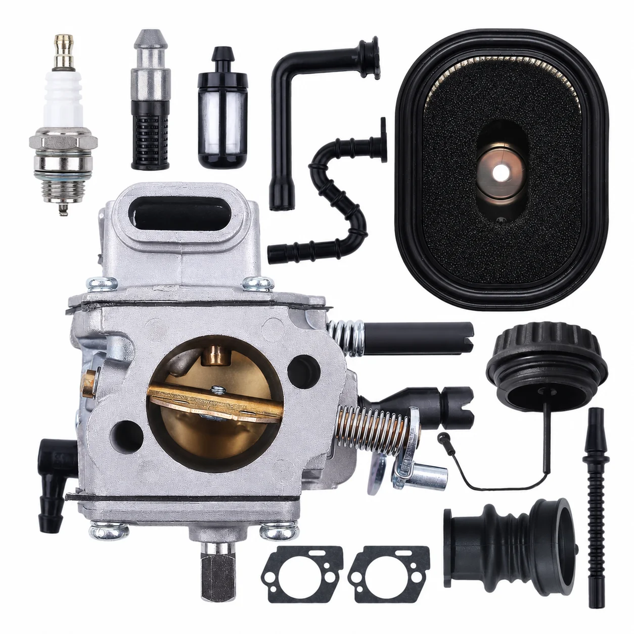 For Stihl 065 MS650 066 Magnum G660 Carburetor Tune Up Kit Air Filter Fuel Line Oil Filter Intake Spark Plug 1122-120-0616 WJ-67