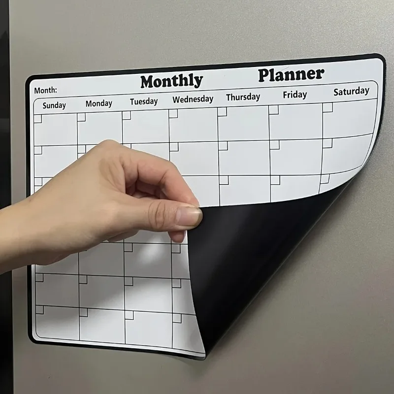 Magnetischer Monatsplaner Trocken Abwischbarer Kalender Whiteboard Magnetischer Kühlschrankkalender für Zuhause Büro Familien-Terminplaner