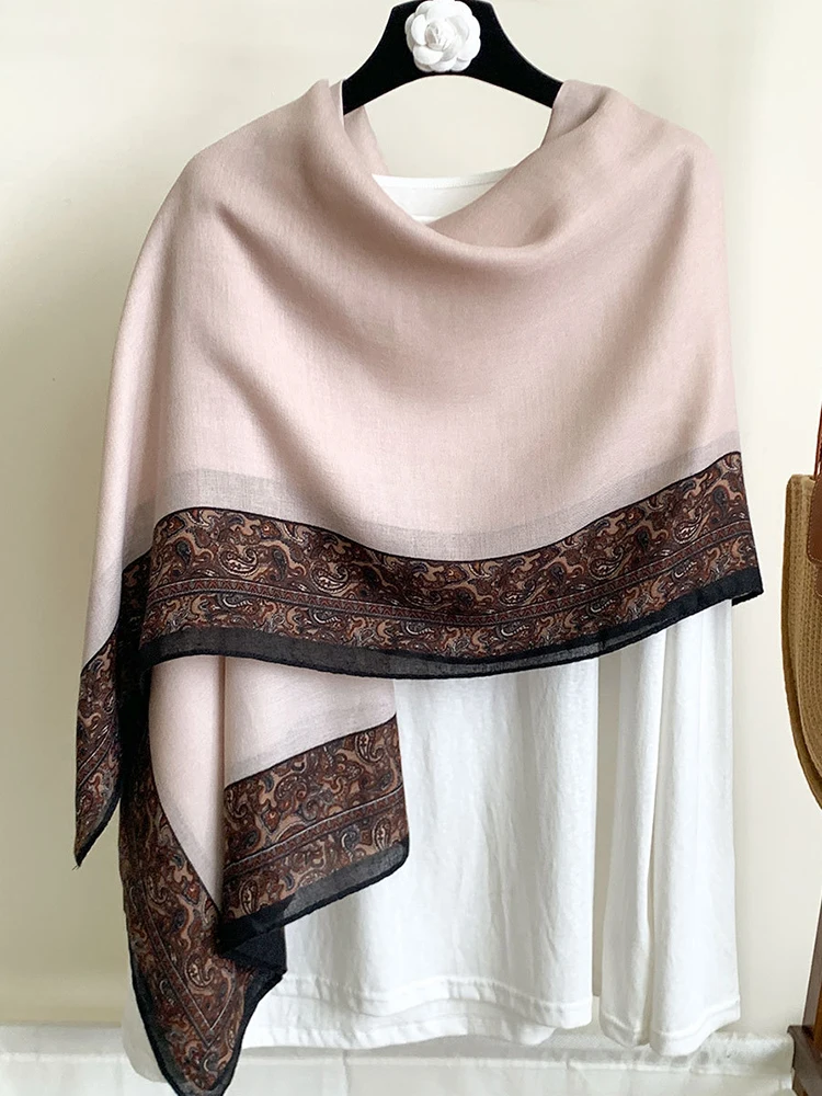 

Elegant Women Silk Scarf Wrap Shawl Retro Print Lady Sunscreen Bandanas Hijab Mujer Boho Scarve Pareo Headscarf Casual Fashion