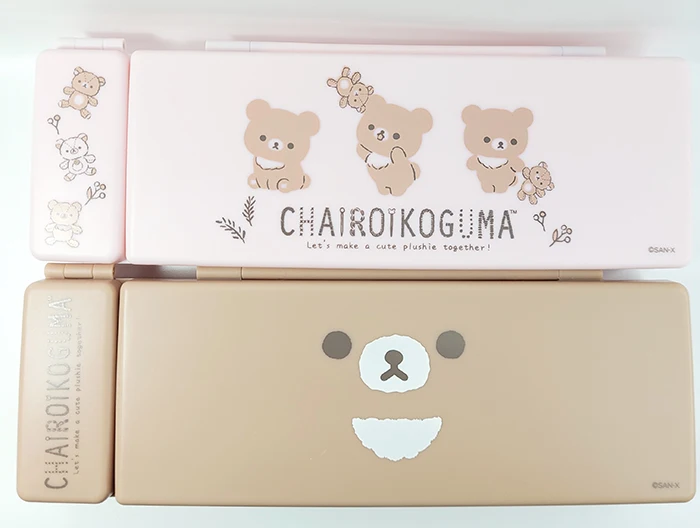 Rilakkuma Chairoikoguma PVC Pencil Case Pen Box Cartoon Anime Cute Kawaii School Pencil Cases for Kids Girls School Stationery