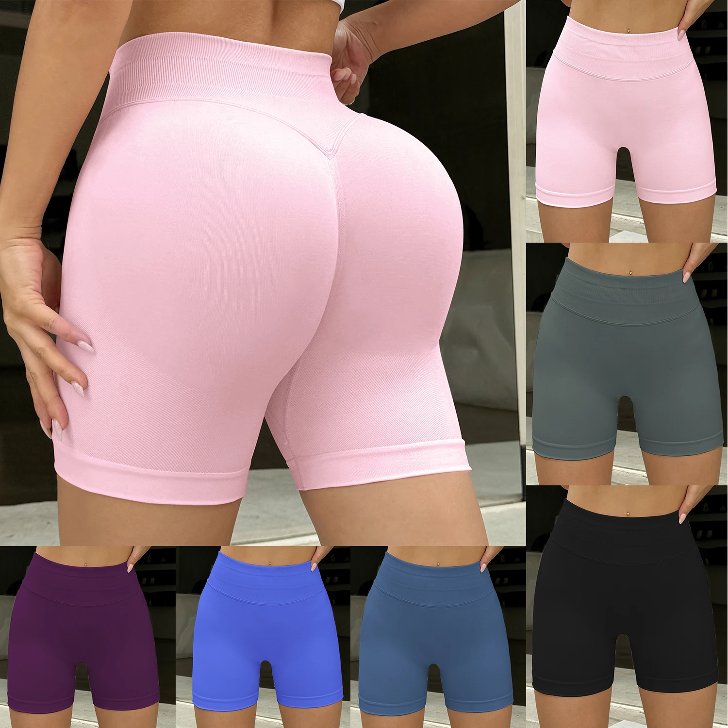 

Женские бесшовные спортивные шорты для йоги, леггинсы, дышащие эластичные шорты с высокой талией для тренировок, фитнеса, велоспорта, брюки